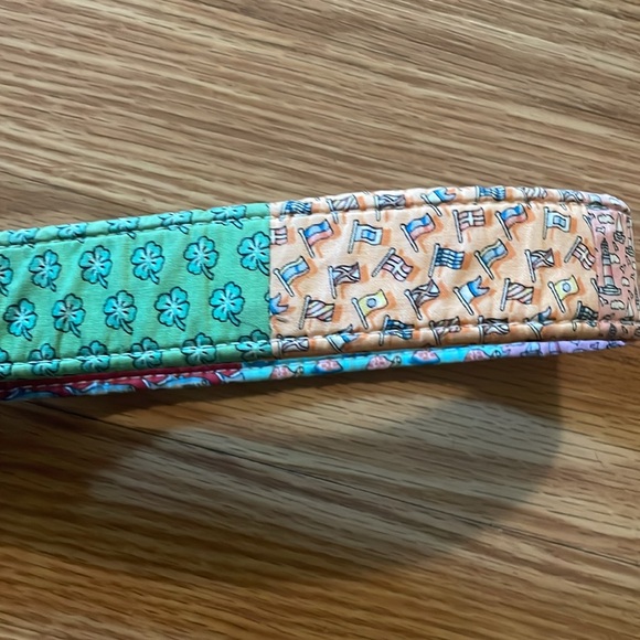 VINEYARD VINES sz M patchwork style belt with silver D-ring closure - Picture 7 of 12